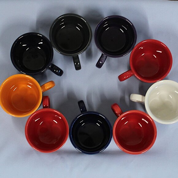 9~HLC Fiesta USA Mugs Set of 9 Homer Laughlin "O" Ring handled - Picture 1 of 6